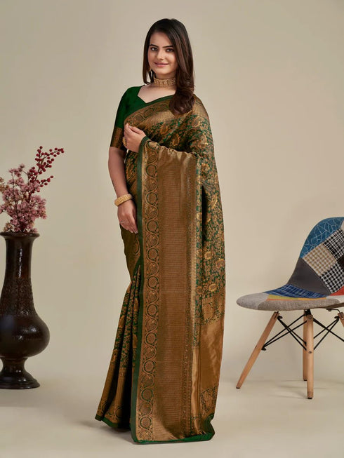 Vasthrlay Banarasi Unstitched Saree