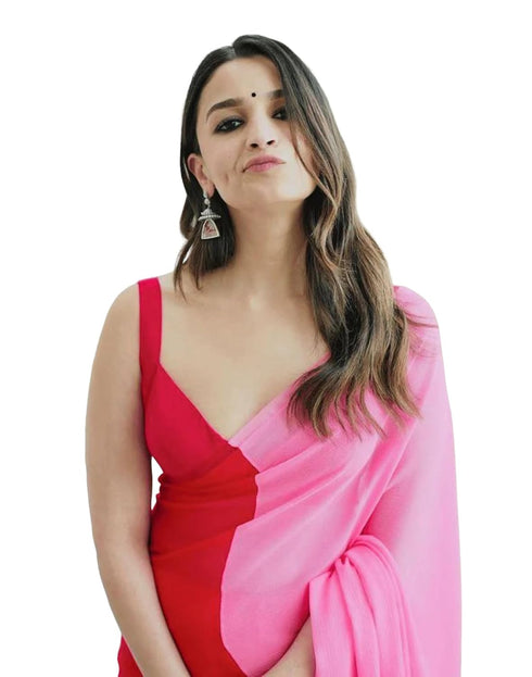 Vasthrlay Chanderi Printed Sky Saree