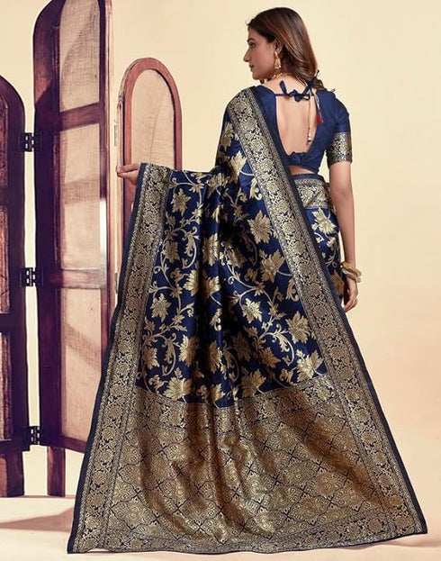 Vasthrlay Womens Jacquard Unstitched Wine Saree