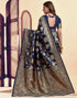 Vasthrlay Womens Jacquard Unstitched Wine Saree