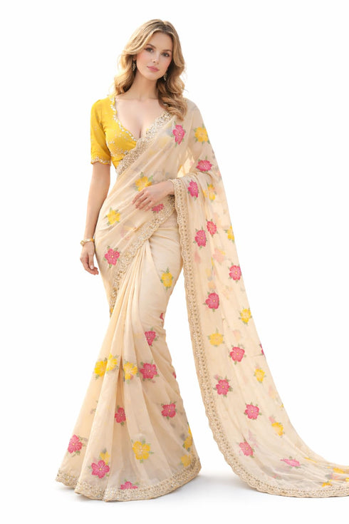Vasthrlay Black Georgette Saree