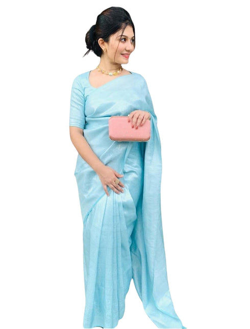 Vasthrlay Silver Banarasi Saree
