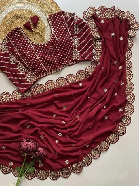 Vasthrlay Georgette Embroidery Saree