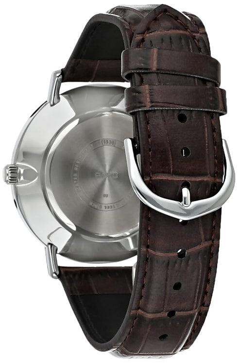 Casio MTP-VT01L-7B2 Mens Minimalistic Silver Dial Brown Leather Band Analog Watch