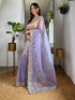 Vasthrlay Lavender Embroidery Unstitched Saree