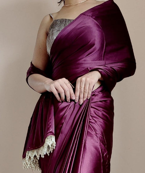Vasthrlay Pleated Designer Tassels Ethnic Wear