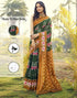 Vasthrlay Printed Unstitched Green Saree
