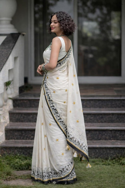 Vasthrlay Printed Contrast Lightweight Kalamkari