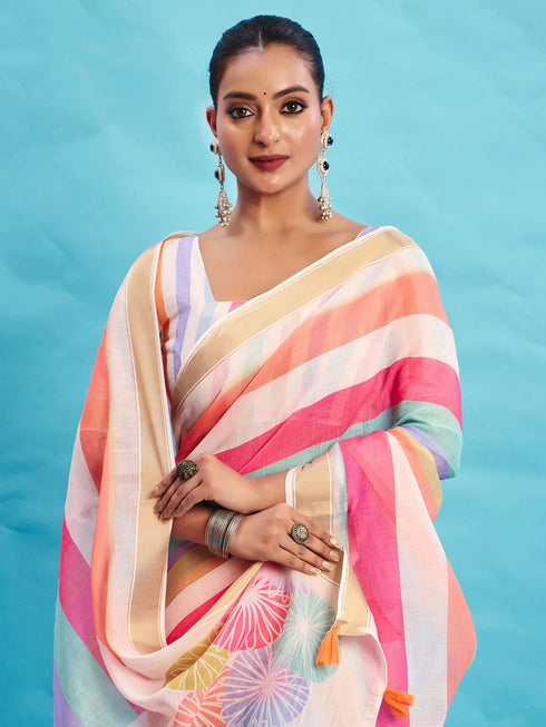 Vasthrlay Printed Unstitched Blouse Ethnic Wear
