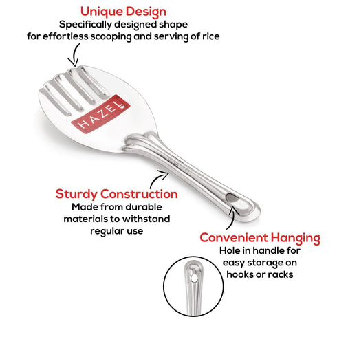 HAZEL Stainless Steel Rice Panja Paddle Scooper Spatula Server