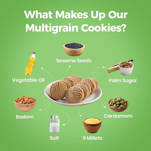 Weleet Multi Grain Millet Digestive Cookies 90gm