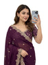 Vasthrlay Georgette Embroidery Saree Embellishments