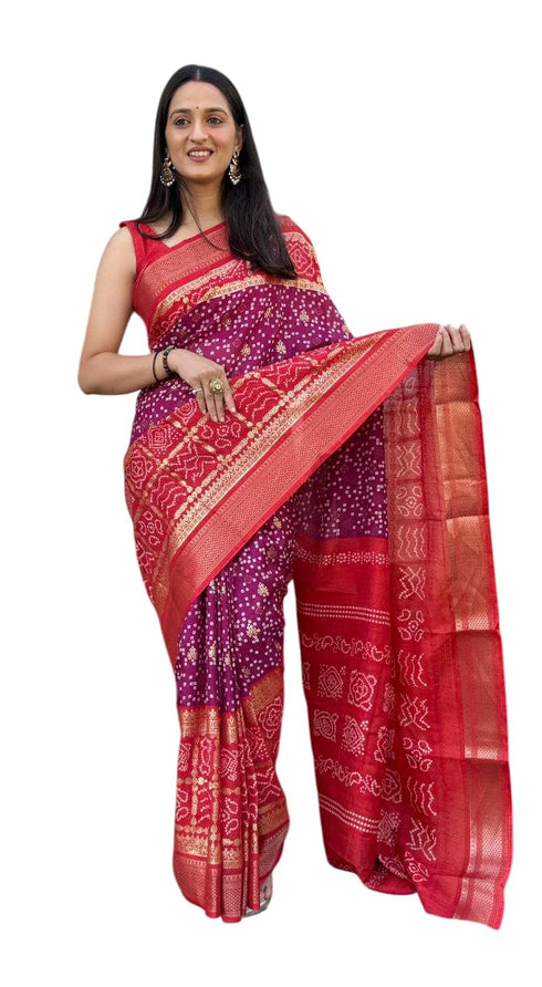Vasthrlay Bandhani Weaving Contrast