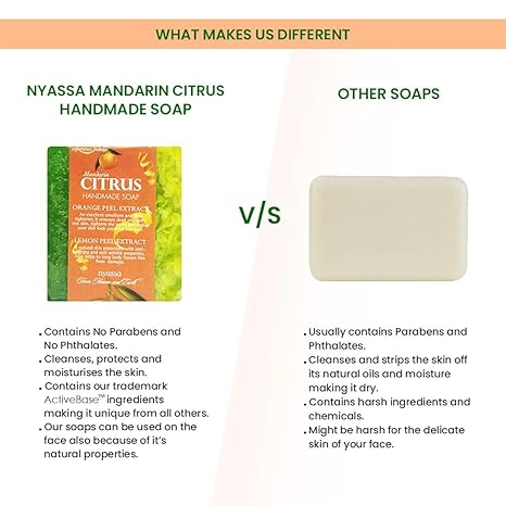 NYASSA Luxurious Mandarin Citus Handmade Natural Bathing Soap