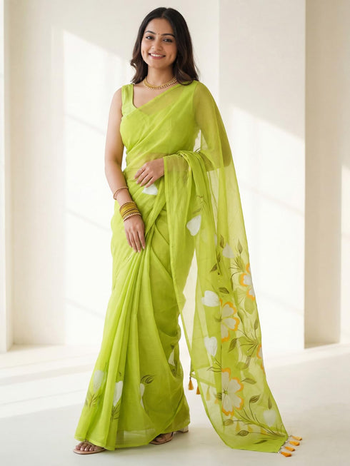 Vasthrlay Yellow Cotton Lightweight Ethnic Wear