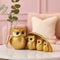 Golden Owl Family (Mother & Child) for Home Decor