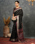 Vasthrlay Banarasi Jacquard Unstitched Black Saree