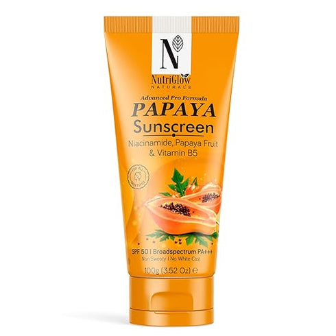 NutriGlow NATURAL'S Advanced Pro Formula Papaya Sunscreen SPF 50, PA+++ No White Cast