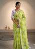 Vasthrlay Checks Floral Tassel Lightweight