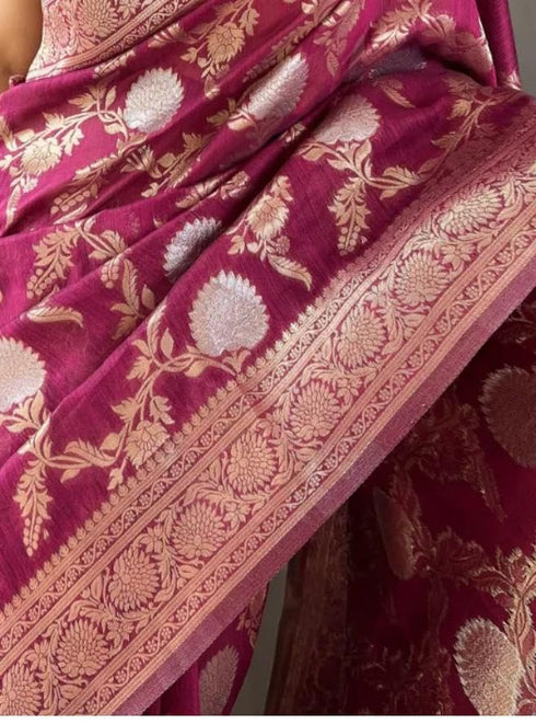Vasthrlay Banarasi Unstitched Saree