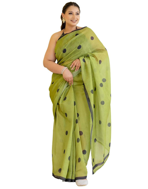 Vasthrlay Chanderi Printed Unstitched Blue Saree