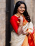 Vasthrlay Womens Weaving Unstitched Cream Saree