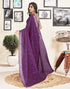 Vasthrlay Printed Pleated Unstitched White Saree