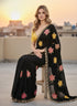 Vasthrlay Black Georgette Saree