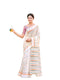 Vasthrlay Tricolor Printed White1 White Saree