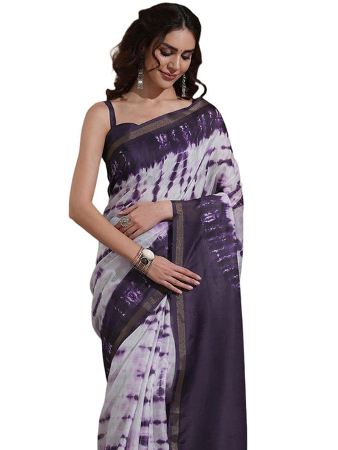 Vasthrlay Weaving Printed Unstitched Dusty Pink Saree