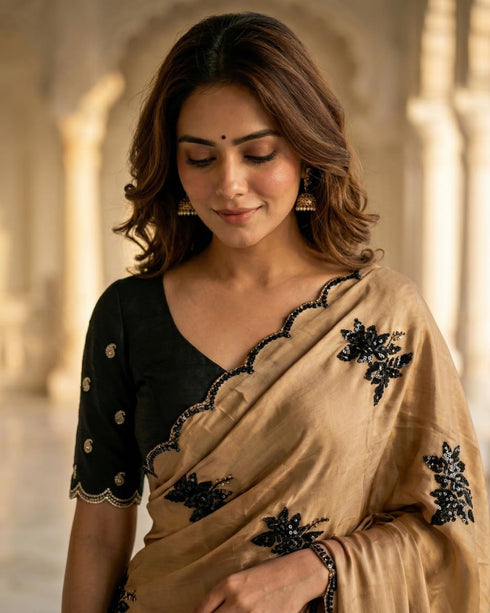 Vasthrlay Handcrafted Embroidered Contrast