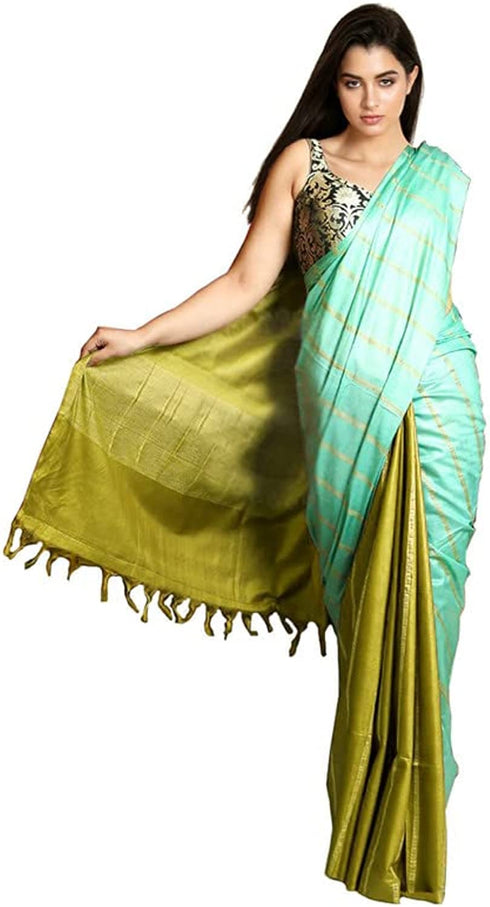 Vasthrlay Handloom Striped Border Blouse