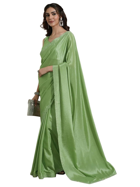 Vasthrlay Chiffon Scalloped Brown Saree