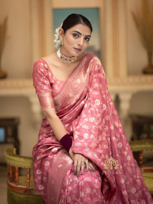 Vasthrlay Banarasi Kanjivaram Wedding Pari 165 Saree With Blouse Piece