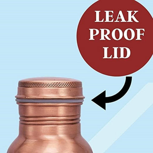 Copper Stylish Bottle 900 ML (Half Hammered)