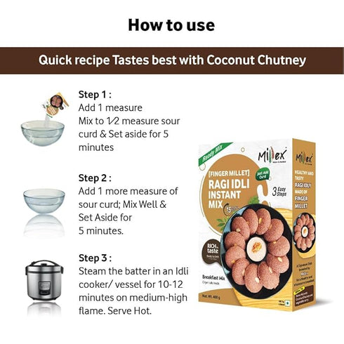 Millex Ragi Idli Instant Mix & Millets Rava Idli Instant Mix