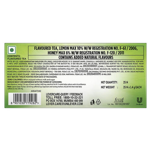 Lipton Honey Lemon Green Tea Bags 25 Pcs