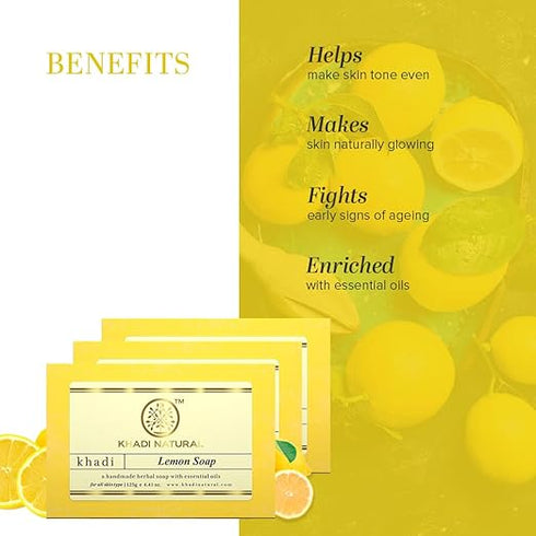 Khadi Natural Ayurvedic Herbal Handmade Lemon Soap