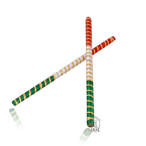 STLYZ Wooden Dandiya Sticks for Dance 15 inch