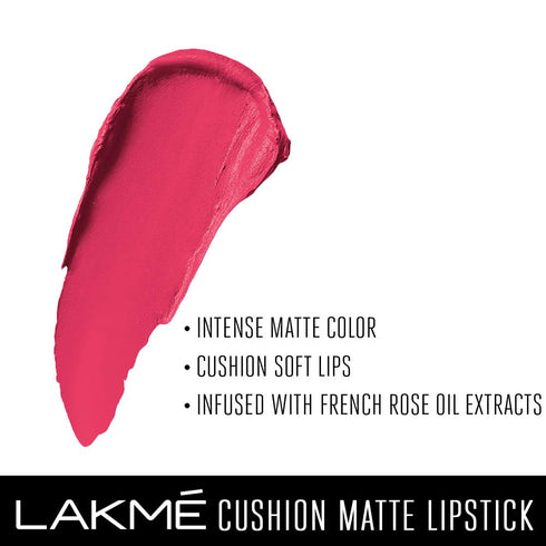 Lakme Cushion Matte Lipstick | Pink Prom