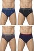 Dixcy Scott Plain/Solid Assorted Cotton Men's Briefs/Underwear - Pack of 4 (#Replay-Brief-110 CM) (Color & Prints May Vary)