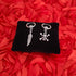 M Men Style Men Gothic Skeleton Head Dangle Hoop Studs