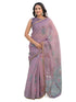 Vasthrlay Womens Printed Mauve Saree With Unstitched Blouse Piece