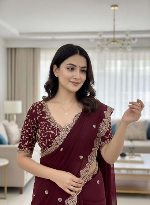 Vasthrlay Georgette Embroidered Az Ys Antya Ethnic Wear