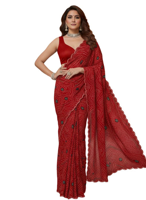 Vasthrlay Georgette Sequined Embroidered Designer