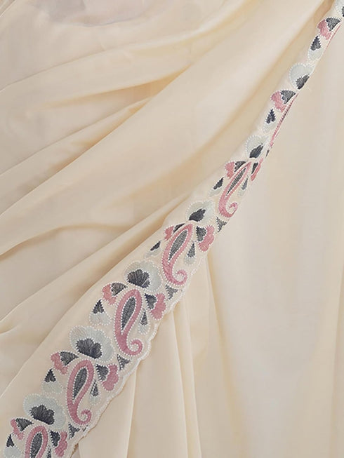 Vasthrlay Embroidery Dusty Saree