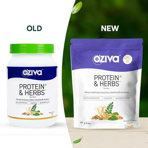 OZiva Protein & Herbs for Men (Banana Caramel)