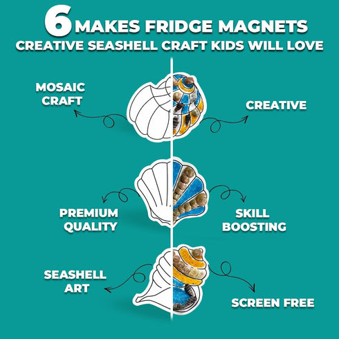 TOYKRAFTT DIY Seashell Fridge Magnet Making Kit for Kids