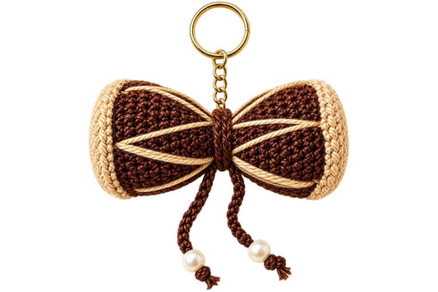 Handmade Crochet Damru Keychain