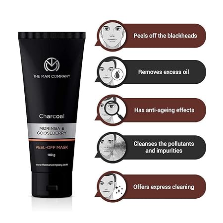 The Man Company Charcoal Moringa & Gooseberry Peel Off Mask